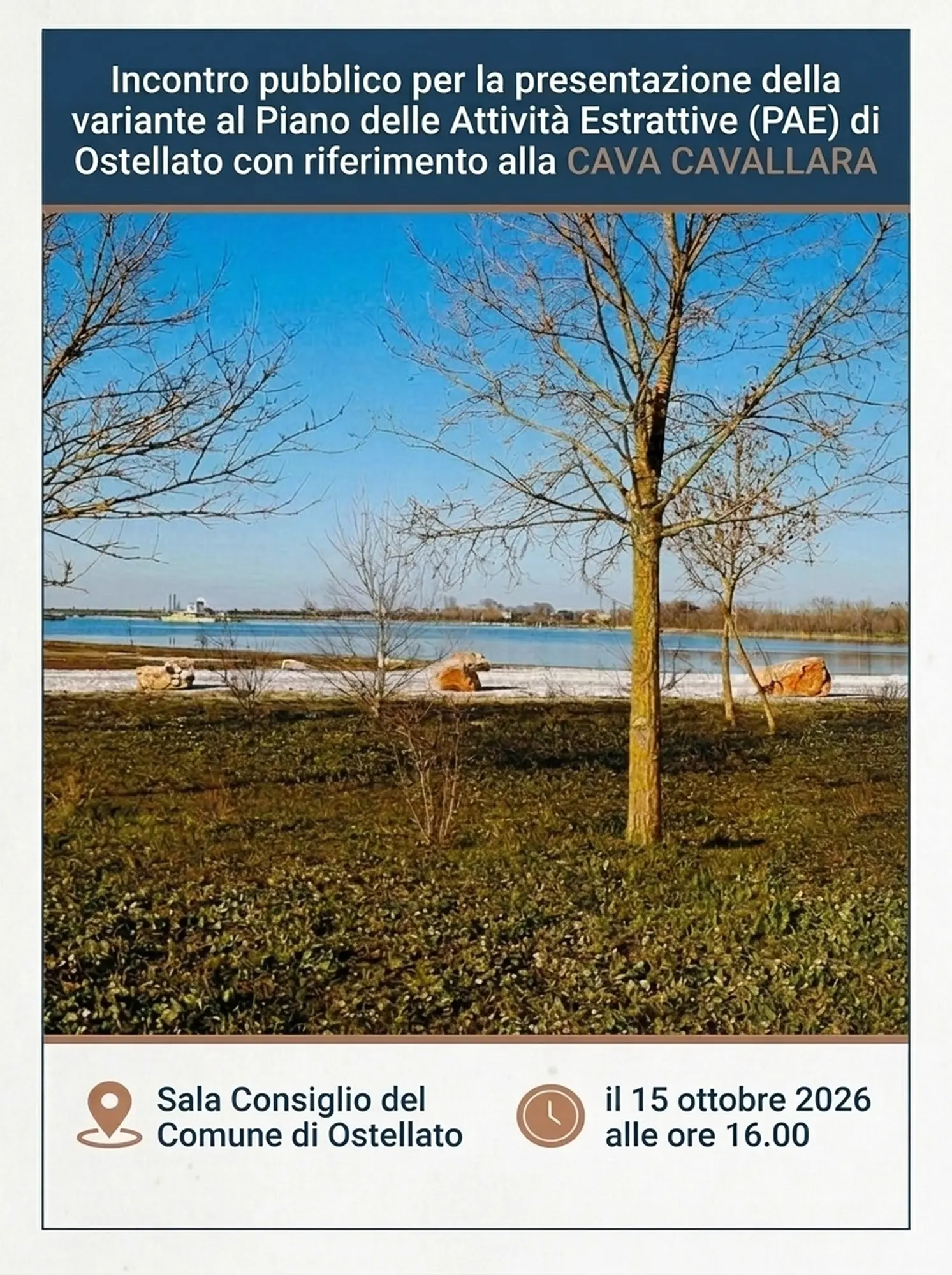 Incontro pubblico presentazione variante Piano Attività Estrattive (PAE) di Ostellato