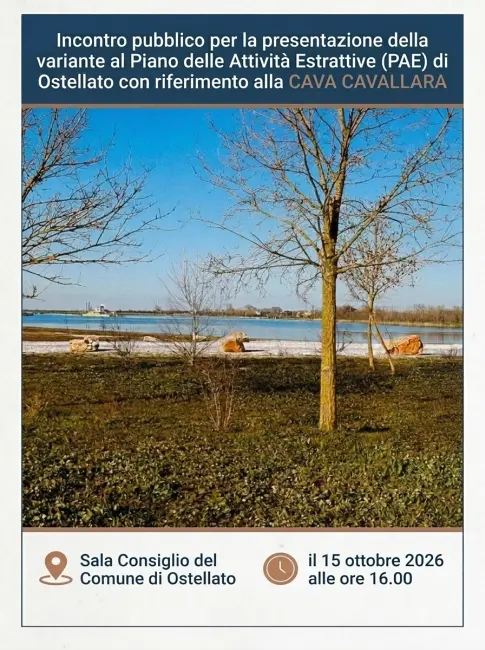 Incontro pubblico presentazione variante Piano Attività Estrattive (PAE) di Ostellato